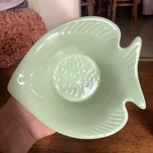 CHANTAL mint green fish 1/2 cup bakeware baking dish